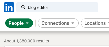 blog editor boolean search on LinkedIn